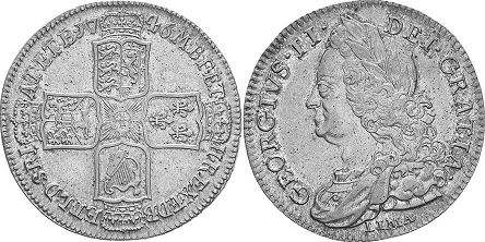 monnaie UK vieille 1 couronne 1746