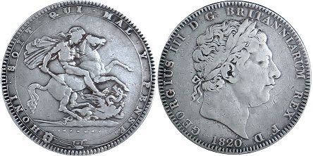 Münze Großbritannien alt
 Krone
 1820