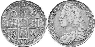 coin UK old 1/2 crown 1745