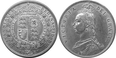 monnaie Grande Bretagne 1/2 couronne 1888