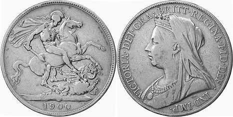 Münze Großbritannien Krone
 1900
