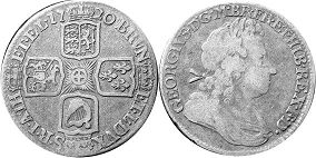 Münze Großbritannien alt
 1 Schilling
 1720