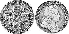 monnaie UK vieille 1 shilling 1722