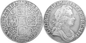 Münze Großbritannien alt
 1 Schilling
 1723