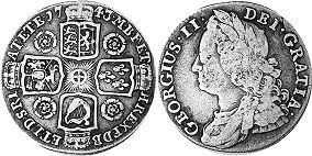 monnaie UK vieille 1 shilling 1743
