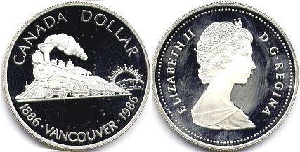 de monnaie canadian commémorative pièce de monnaie 1 dollar 1986