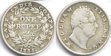 East India Company 1 rupee 1835