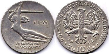 Polska 10 zlotych 1965