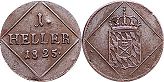 Münze Bayern 1 Heller 1825