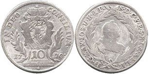 coin Bavaria 10 kreuzer 1770