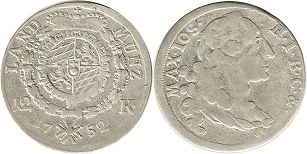 Münze Bayern 12 Kreuzer 1752
