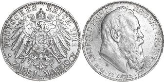 Münze Bayern 2 Mark 1911