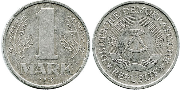 coin East Germany 1 mark 1972