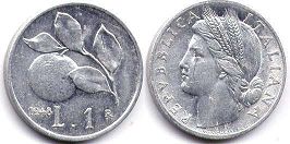 Italy 1 lira 1948