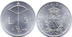 San Marino 5 lire 1979