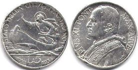 Vatican 5 lira 1933-34