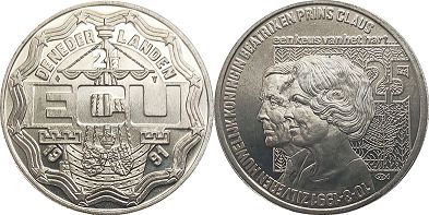 moneda Países Bajos 2.5 ecu 1991