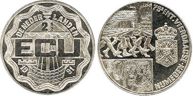 coin Netherlands 2.5 ecu 1991