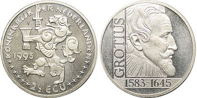 moneda Países Bajos 2.5 ecu 1995