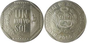 moneda Peru 1 nuevo sol 2000