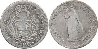 coin Peru 2reales 1826