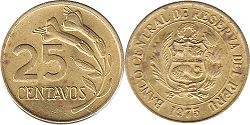 moneda Peru 25 centavos 1975