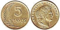 coin Peru 5 centavos 1950