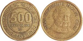 coin Peru 500 soles 1985