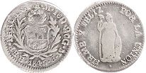 coin Peru 1/2 real 1845