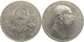Münze Kaisertum Österreich 1 corona 1908