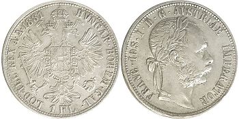 coin Austrian Empire 1 florin 1881