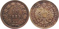 coin Austrian Empire 5/10 kreuzer 1885