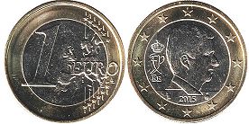 mynt Belgien 1 euro 2015