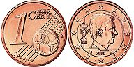 mynt Belgien 1 euro cent 2015