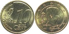 mynt Belgien 10 euro cent 2015
