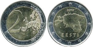 mince Estonsko 2 euro 2011