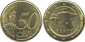 pièce Estonie 50 euro cent 2011