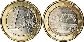 pièce Finlande 1 euro 2014