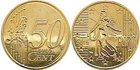 pièce de monnaie France 50 euro cent 2015