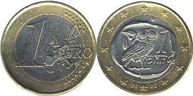 pièce Grèce 1 euro 2002