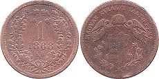 coin Hungary 1 krajczar 1868