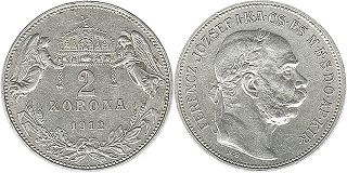 coin Hungary 2 korona 1912
