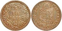 coin Hungary 5/10 krajczar 1882