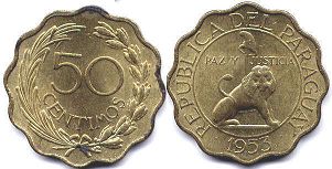 Paraguay 50 centimos 1953