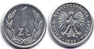Polska 1 zloty 1989
