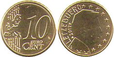 mynt Luxemburg 10 euro cent 2012