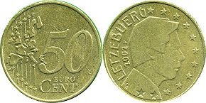 Münze Luxemburg 50 Euro Cent 2002