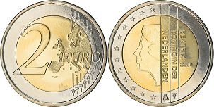mince Holandsko 2 euro 2008