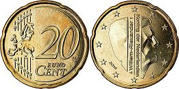 pièce de monnaie Netherlands 20 euro cent 2014