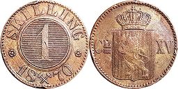 mynt Norge 1 skilling 1870
